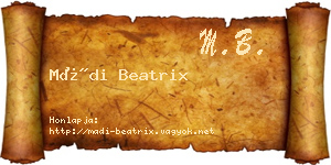 Mádi Beatrix névjegykártya