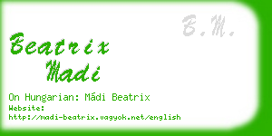 beatrix madi business card